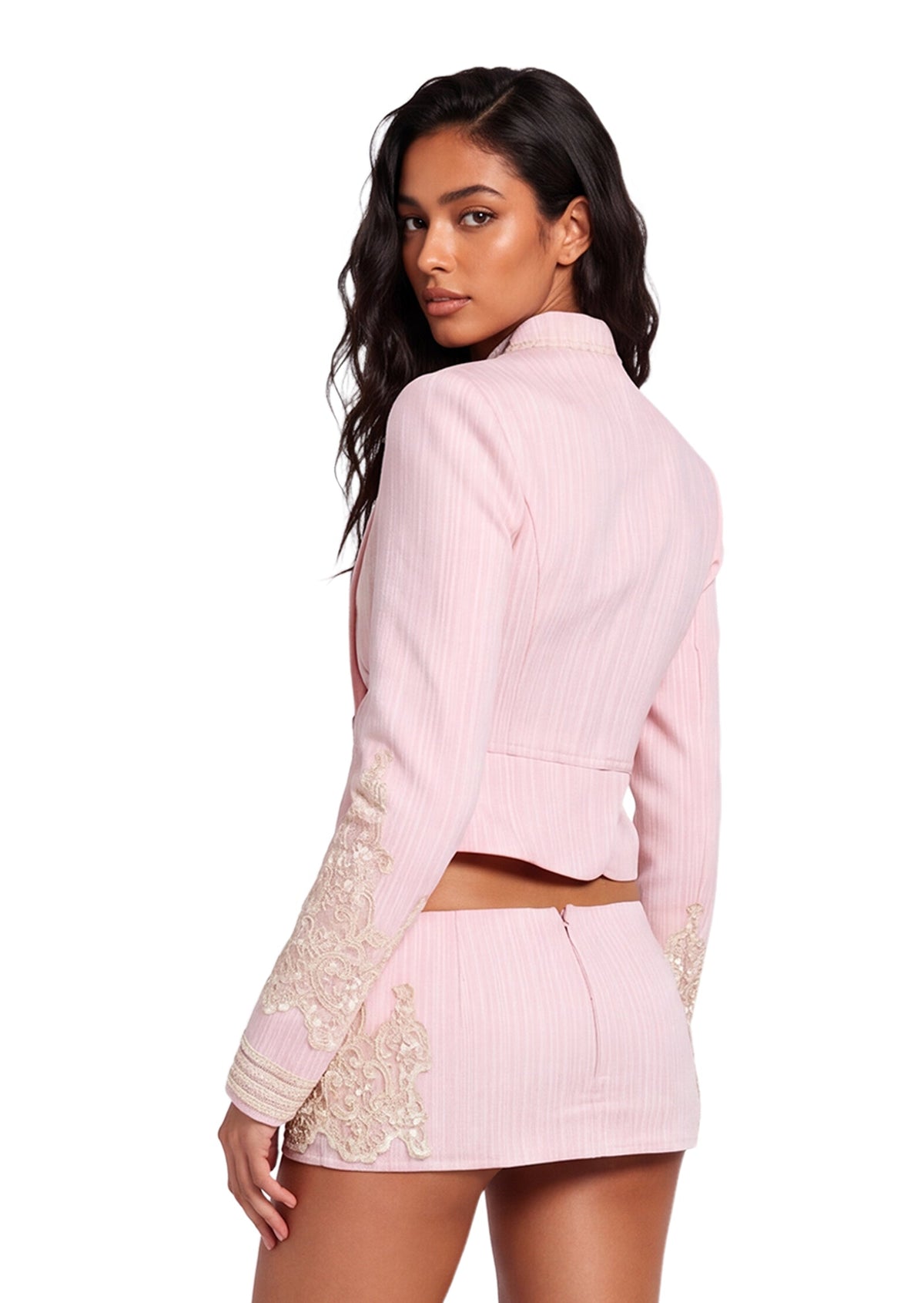 Pakpao Lace Cropped Jacket & Mini Skirt Set