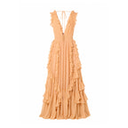 Murray V Neck Ruffled Maxi Dress