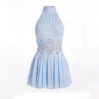 Nirva Sleeveless Sheer Mini Dress In Blue