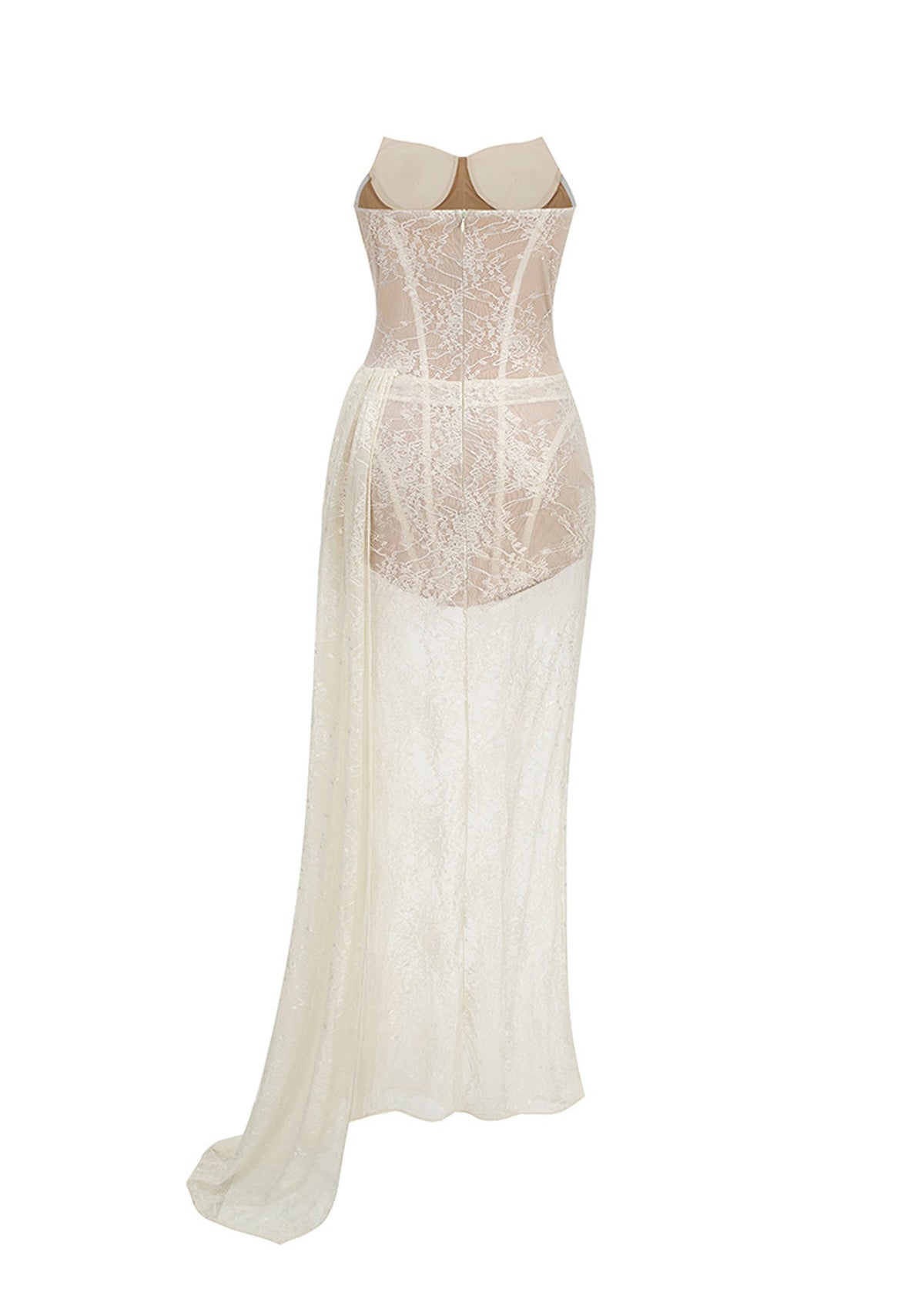 Jacob Strapless Lace Maxi Dress