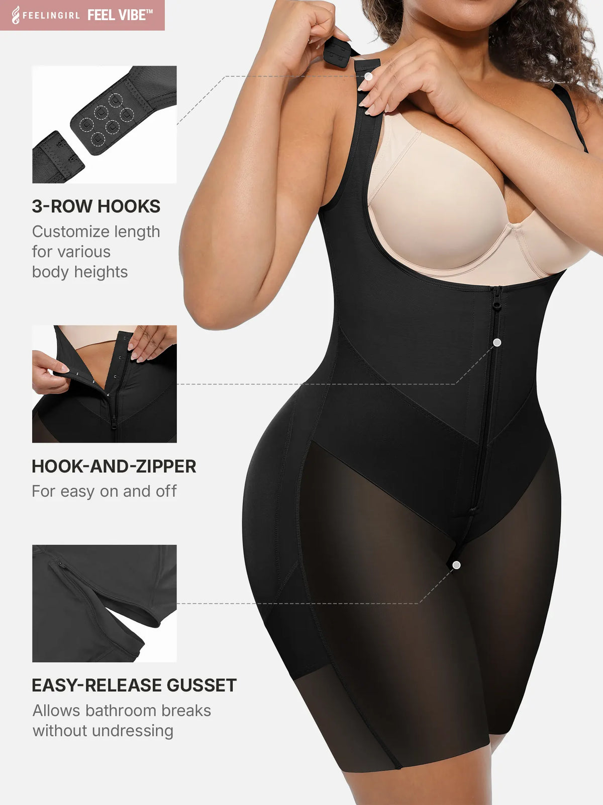 V-Shaped Faja Tummy Control Butt Lift Shapewear Bodysuit