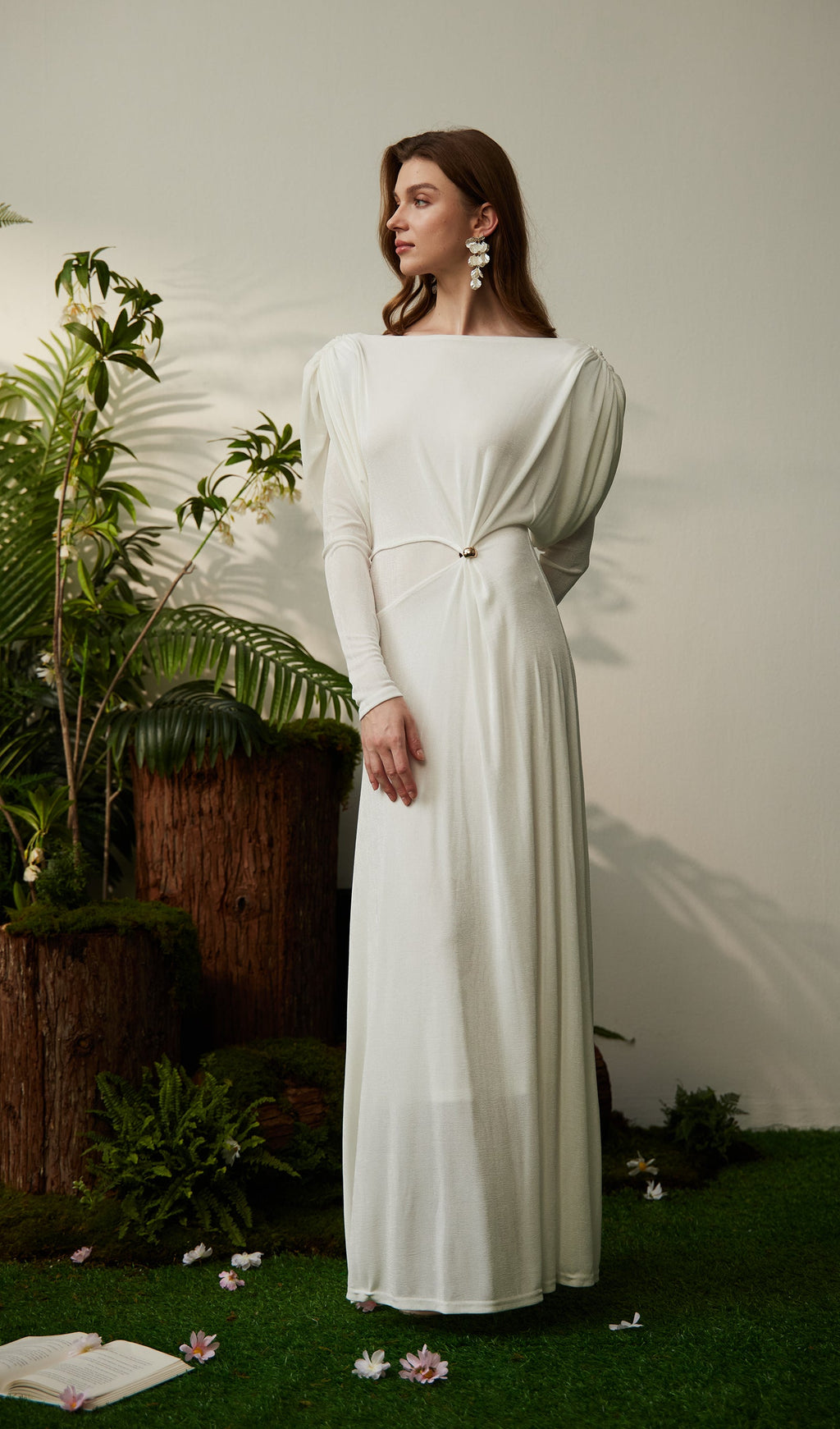 Metallic Decor Maxi Dress