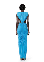 Zadie Pleated Maxi Dress In Royal Blue