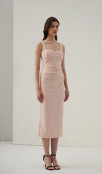 Solid A Line Midi Dress
