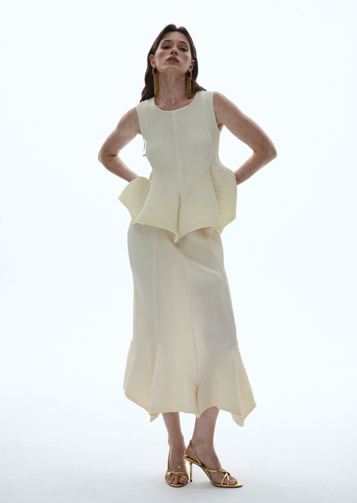 Nabil Stretch Top & Stretch Midi Skirt Set