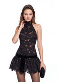 Palta Lace Halter Neck Mini Dress