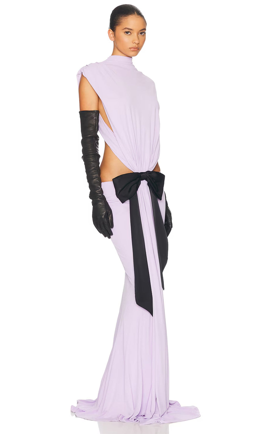 Jersey  Cut Out Detail Maxi Dress In Purple