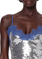 Melora Sequined Top & Mini Skirt Set In Blue