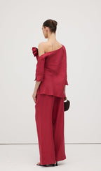Linen Rose Trousers Suit