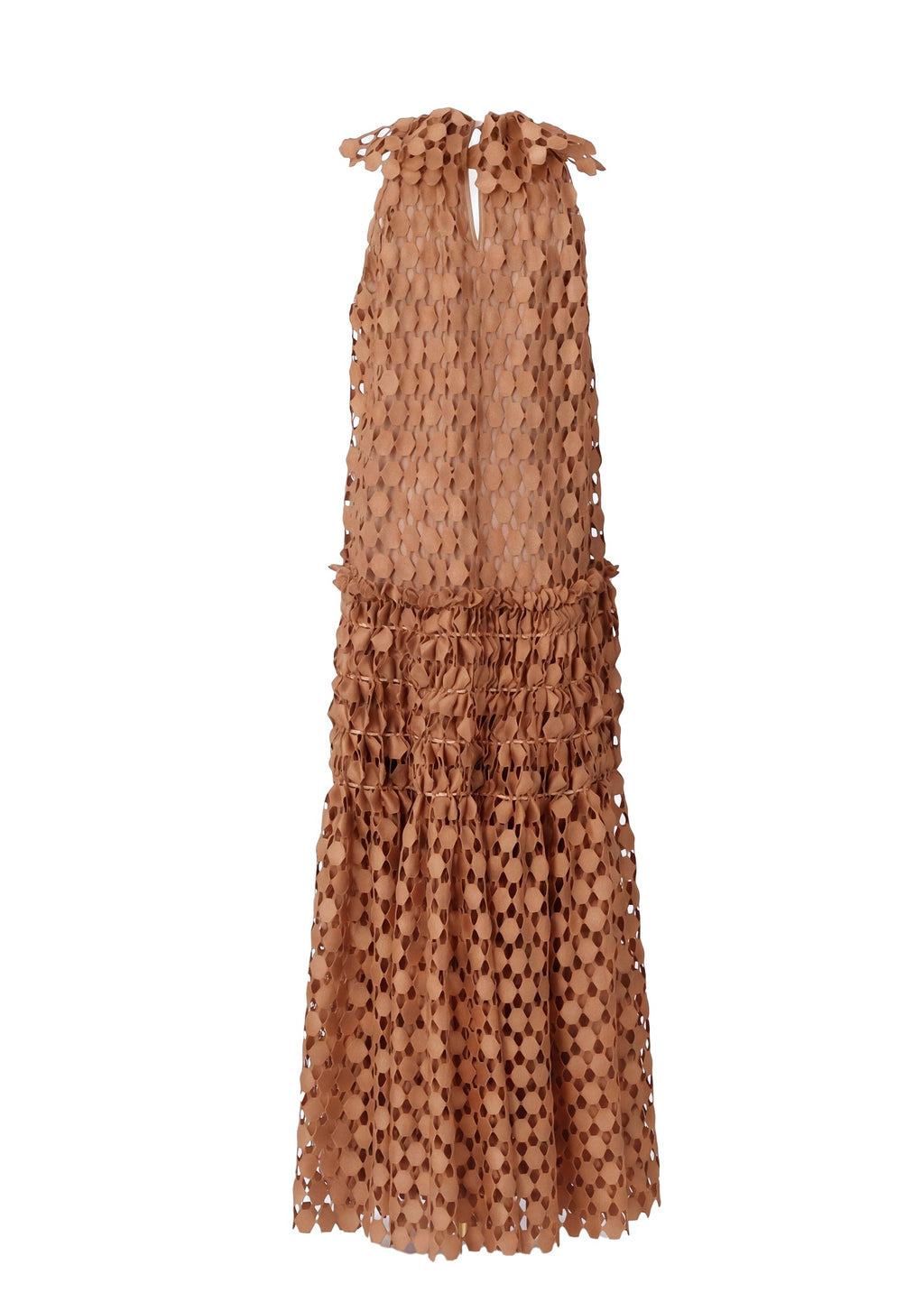 Almarie Lace High Neck Maxi Dress In Orange