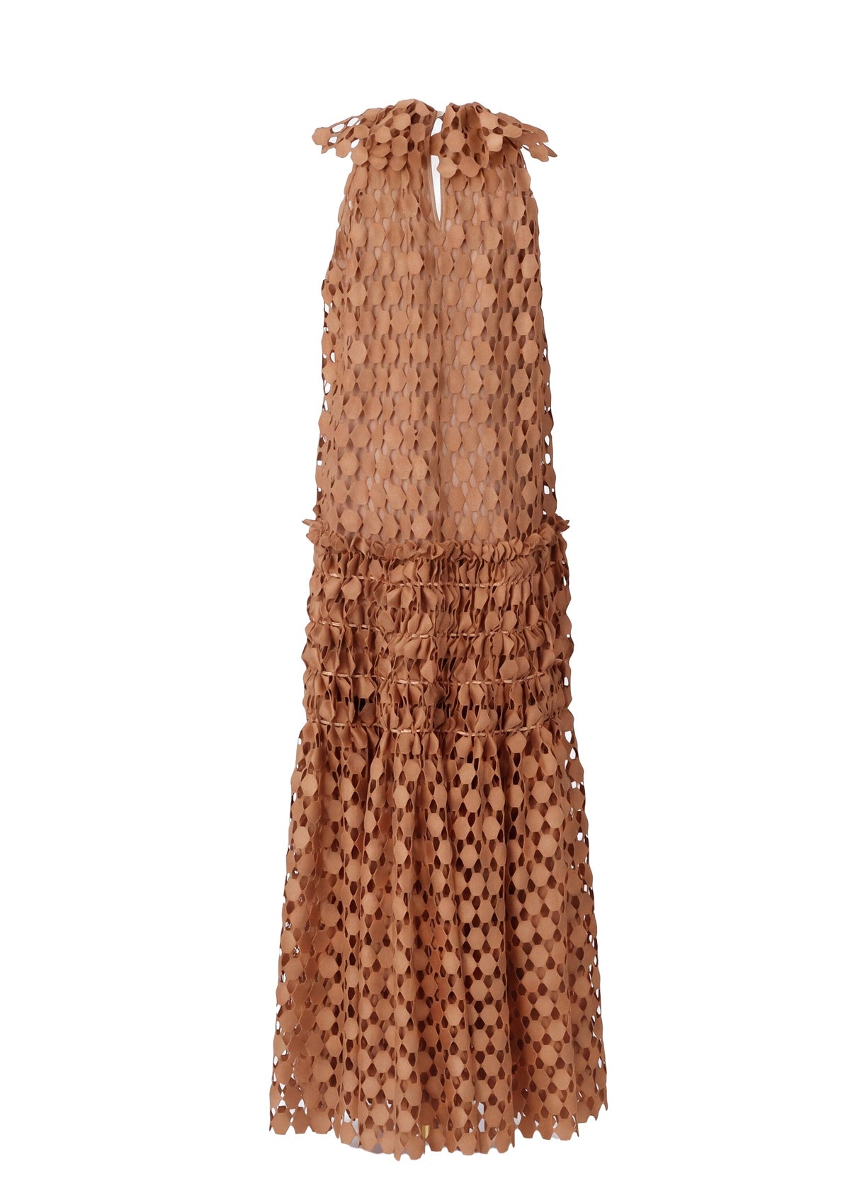 Almarie Lace High Neck Maxi Dress In Orange