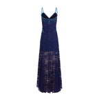 Tabby Sleeveless Lace Maxi Dress In Blue