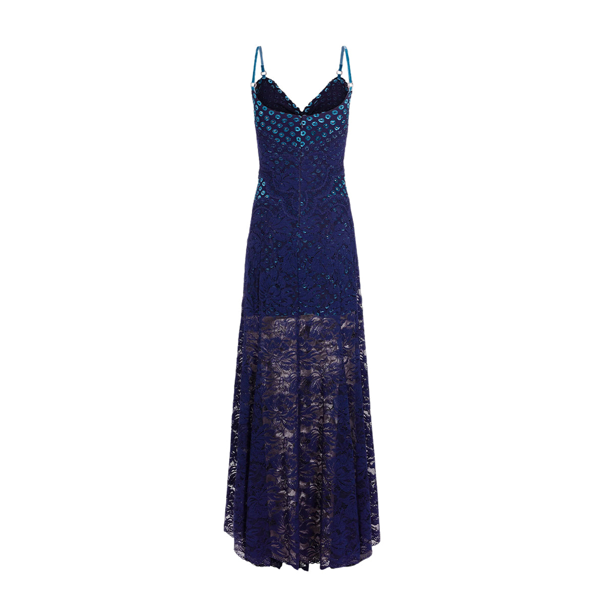 Tabby Sleeveless Lace Maxi Dress In Blue