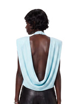Mihewi Pleated Turtleneck Sleeveless Shirt
