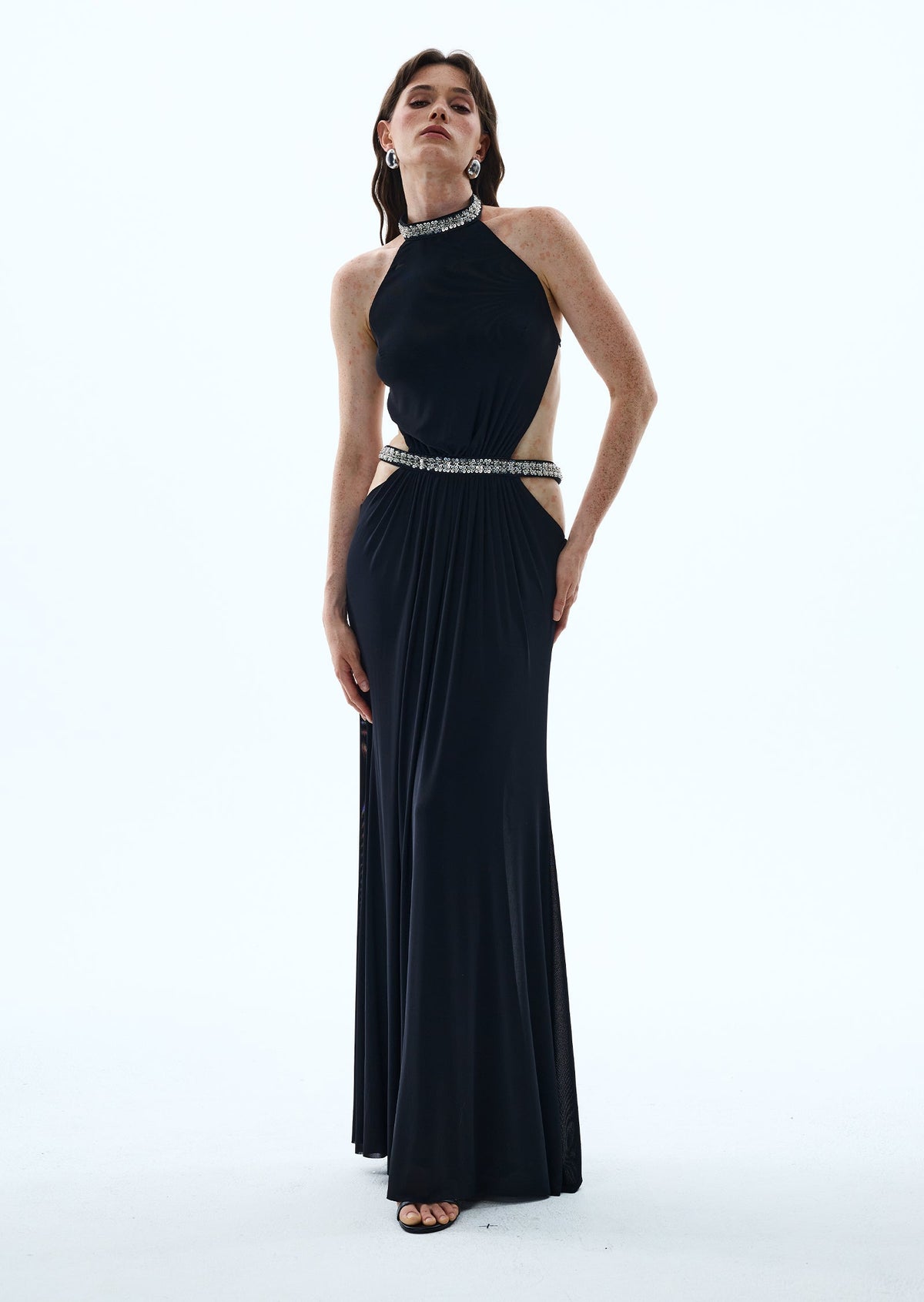 Adalia Cut Out Maxi Dress In Black