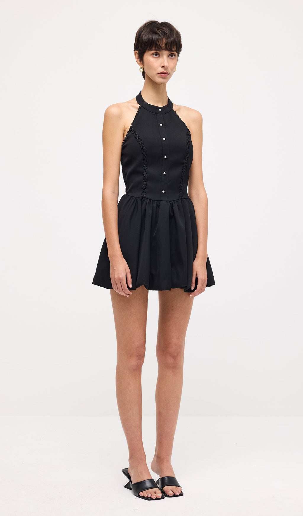 Sleeveless Halter Neck Mini Dress