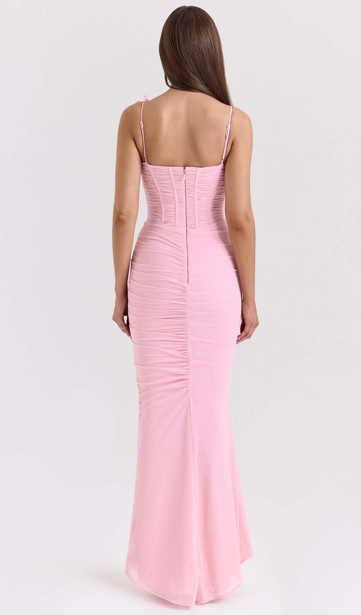 Solid Stretch Mesh Maxi Dress