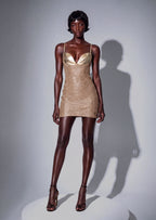 Hafwen Sequin Satin Mini Dress