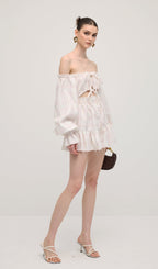 Lace Up Mini Dress In Grid