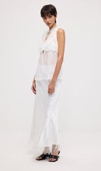 Sleeveless Pleated Embroidered Top