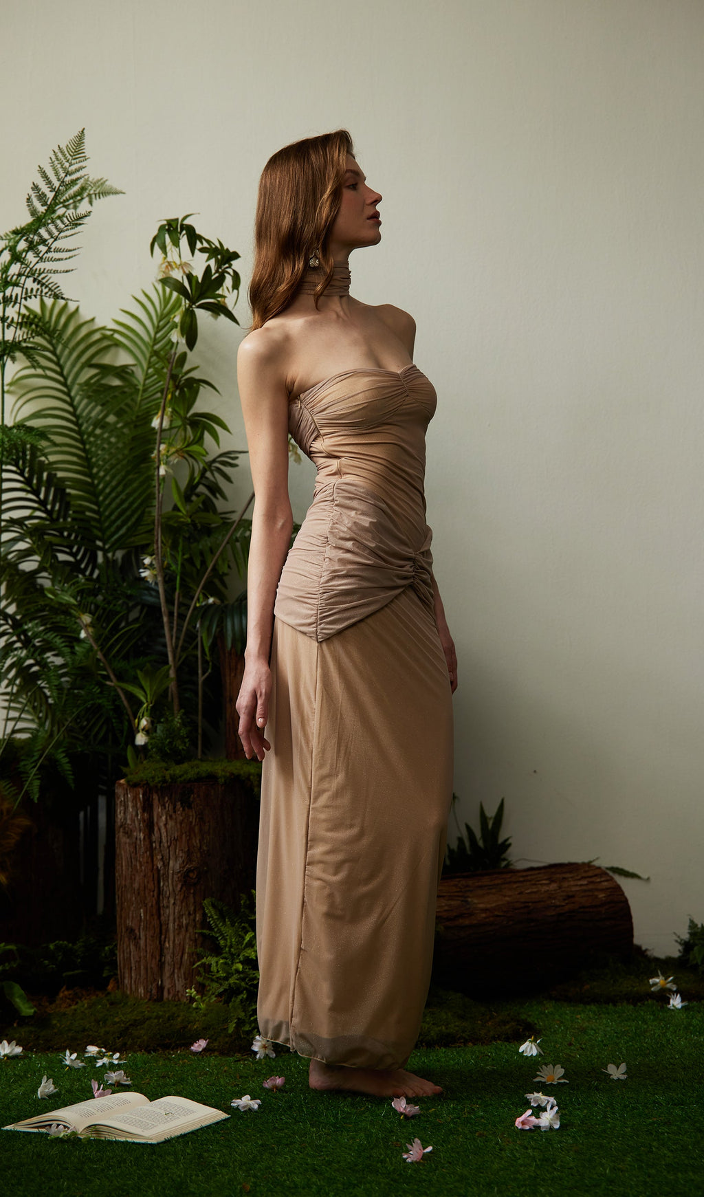 LANA Off-Shoulder See-Through Maxi Dress