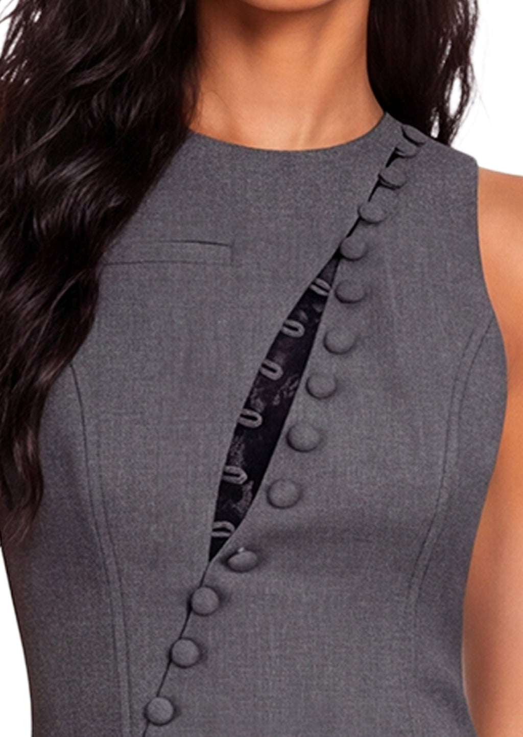Gaiwan Sleeveless Lace Mini Dress