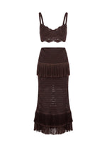 Gage Short Top & Fringed Skirt Knit Set