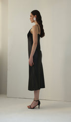 Knitted Patchwork Slip Midi Dress