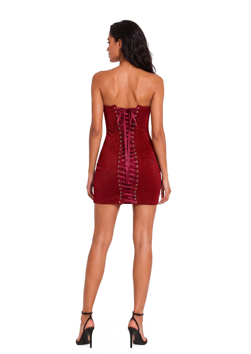 Palacios Strapless Mini Dress In Red