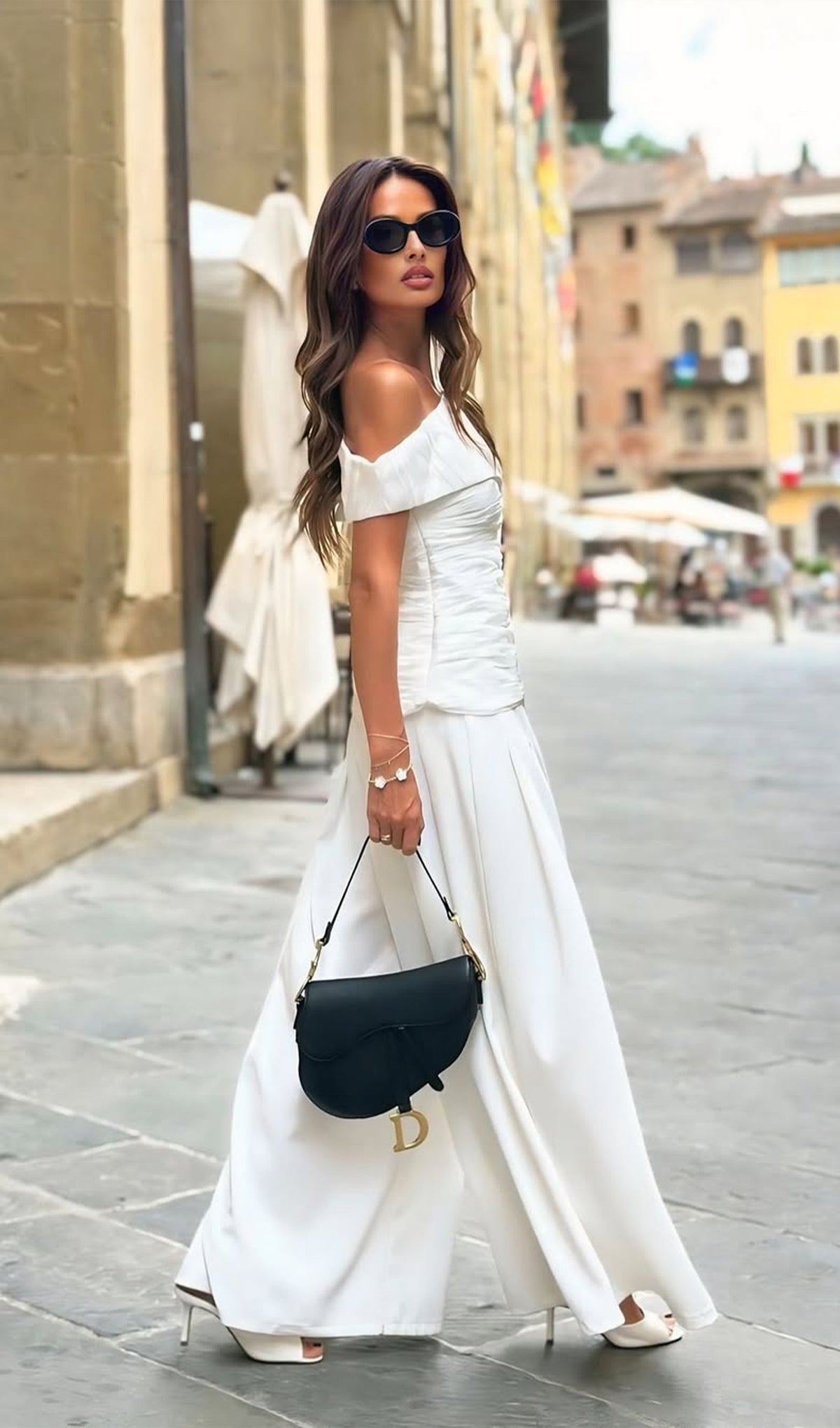 White Two Piece Pant Suit