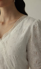 V Neck Midi Dress In White