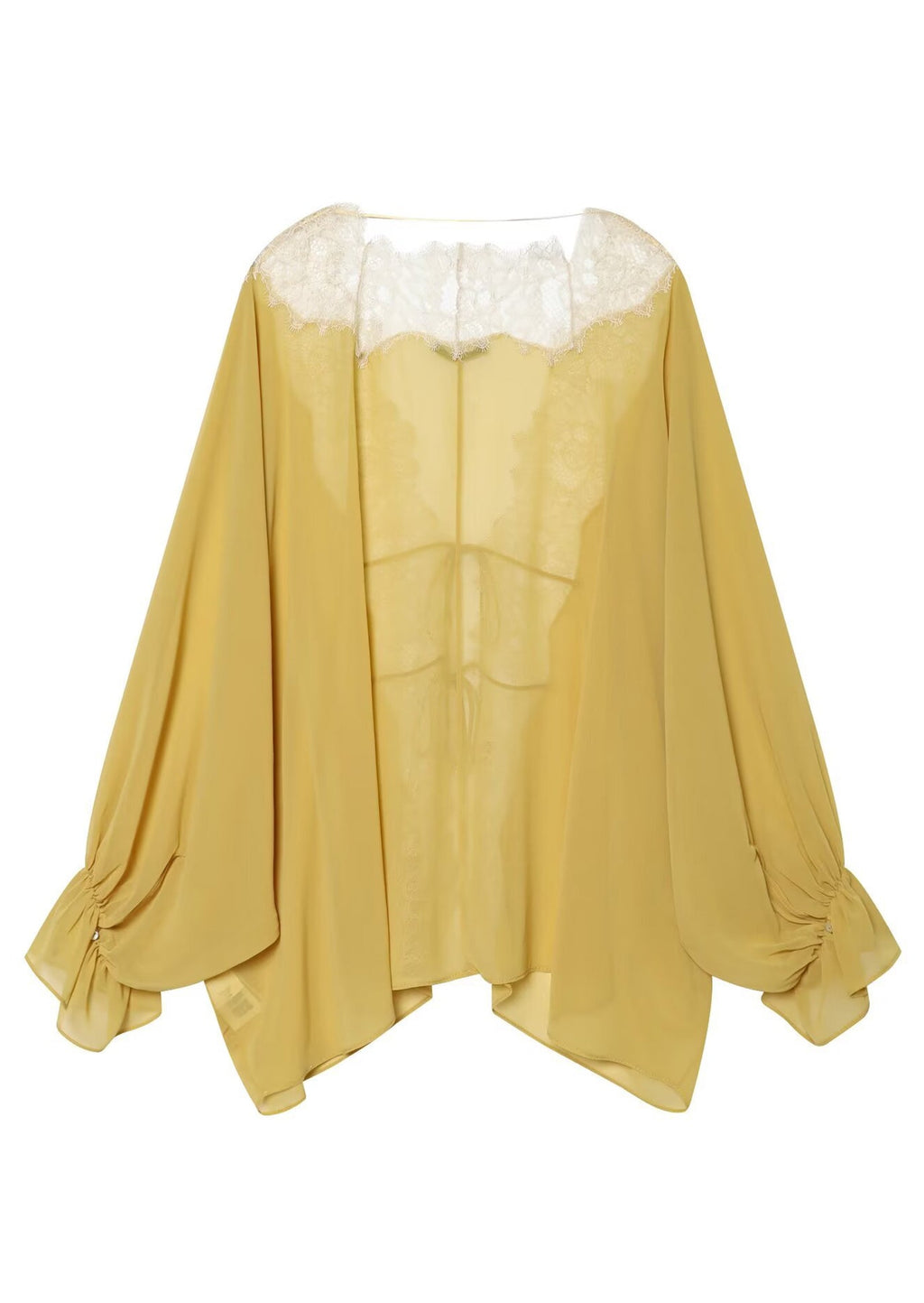 Kader Sheer Lace Top In Yellow