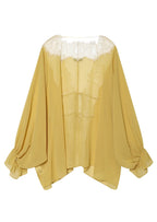 Kader Sheer Lace Top In Yellow