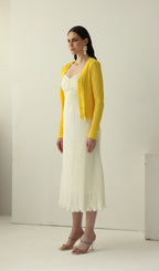 Solid V Neck Knitted Cardigan
