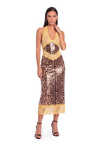 Sachin Halter Neck Midi Dress IN Yellow