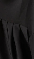 Asymmetry One Shoulder Jersey Midi Dress In Black