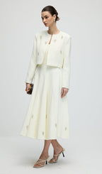 Long Sleeve Tweed Midi Dress Set