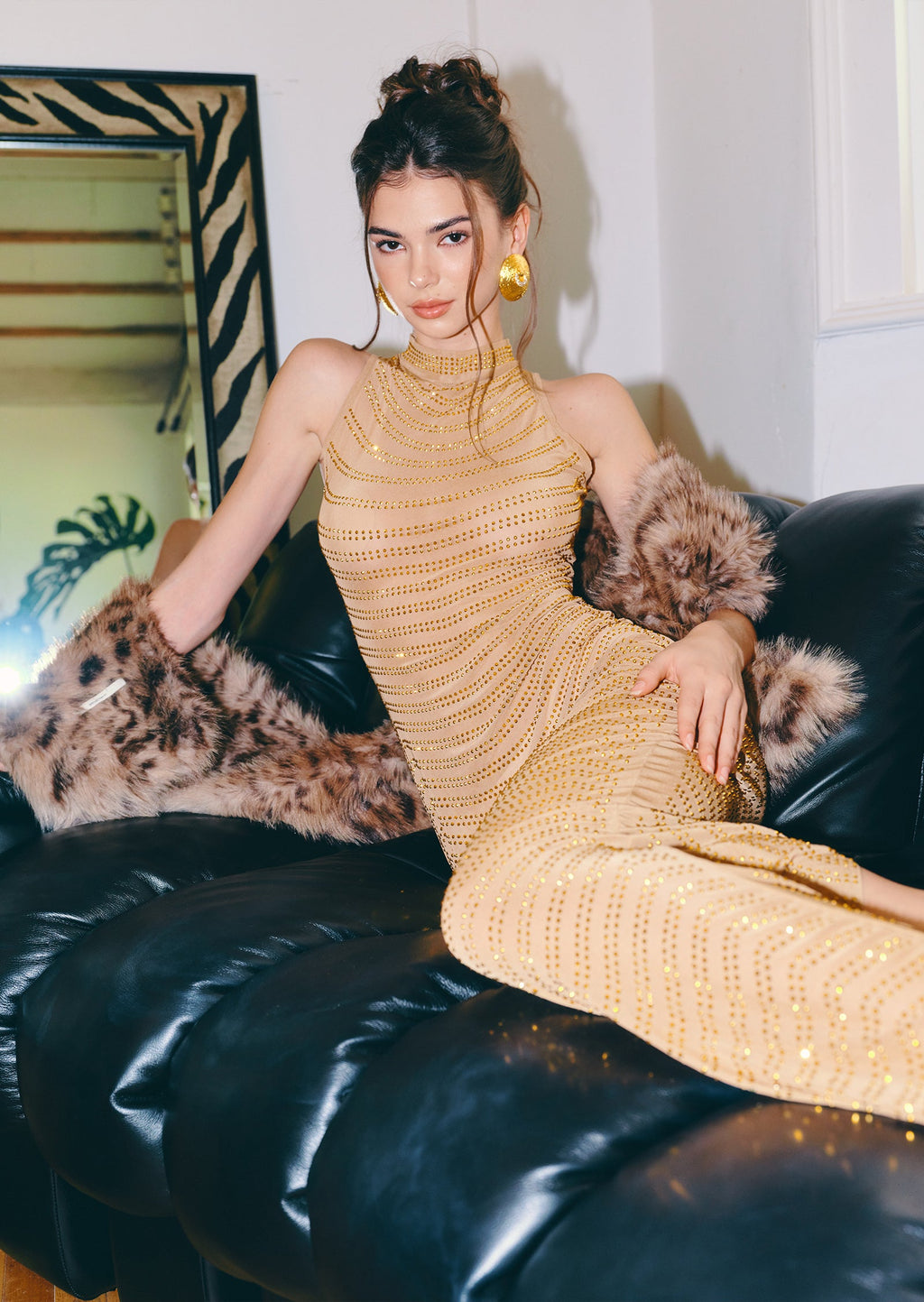 Jaana High Necked Sleeveless Maxi Dress