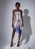 Haakon Strapless Lace  Sequin Midi Dress