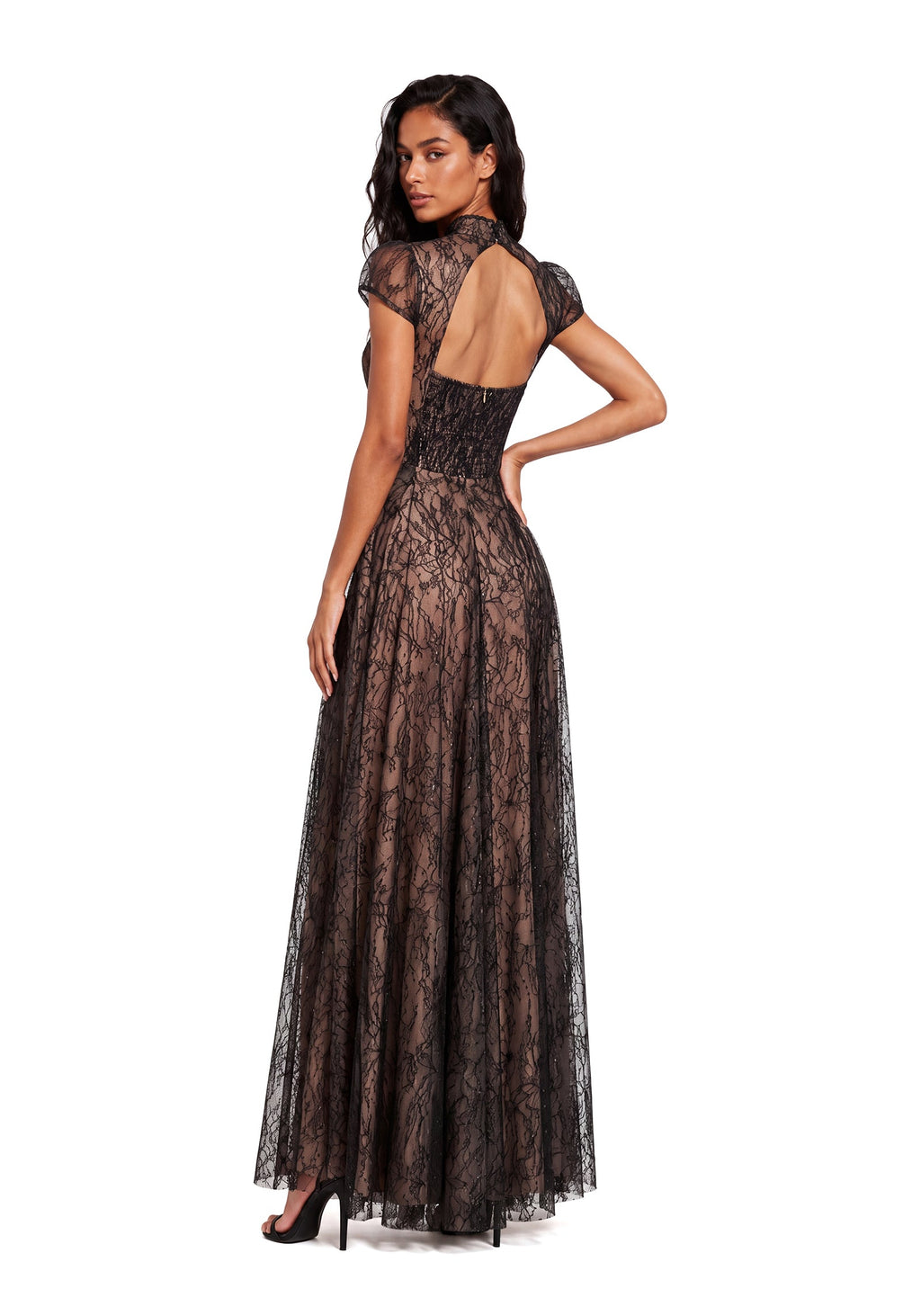 Ulyana Lace Sequined Maxi Dress In Black