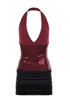 Gaetana Halter Neck Sequin Mini Dress