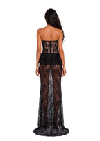 Zacharias Lace Strapless Maxi Dress In Black