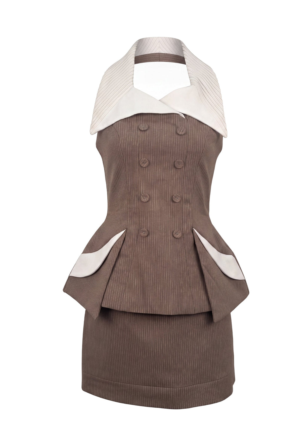 Beppe Collared Halter Neck Top & Skirt Set