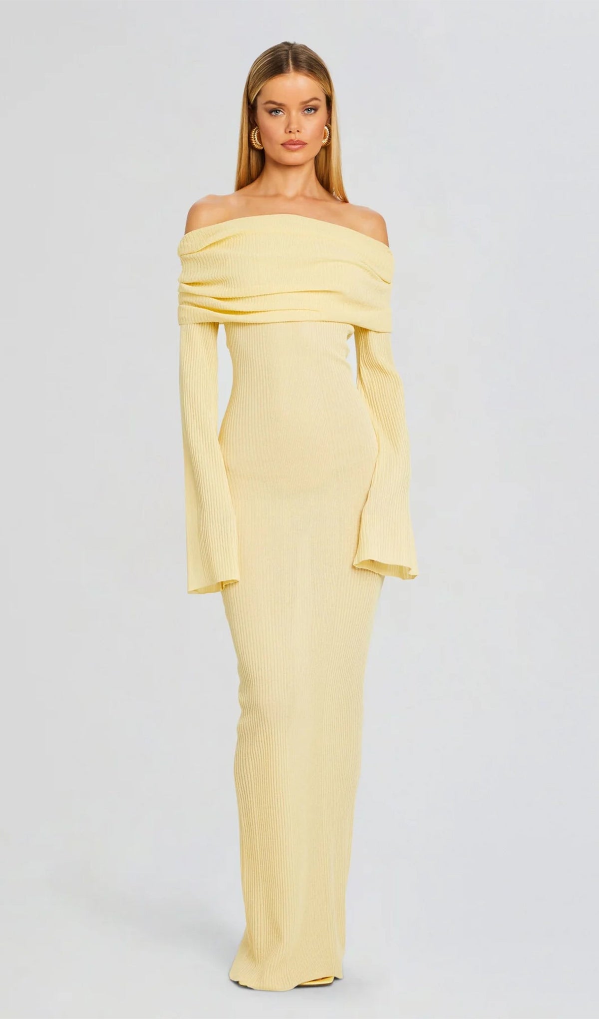 Off Shoulder Slim Fit Maxi Dress