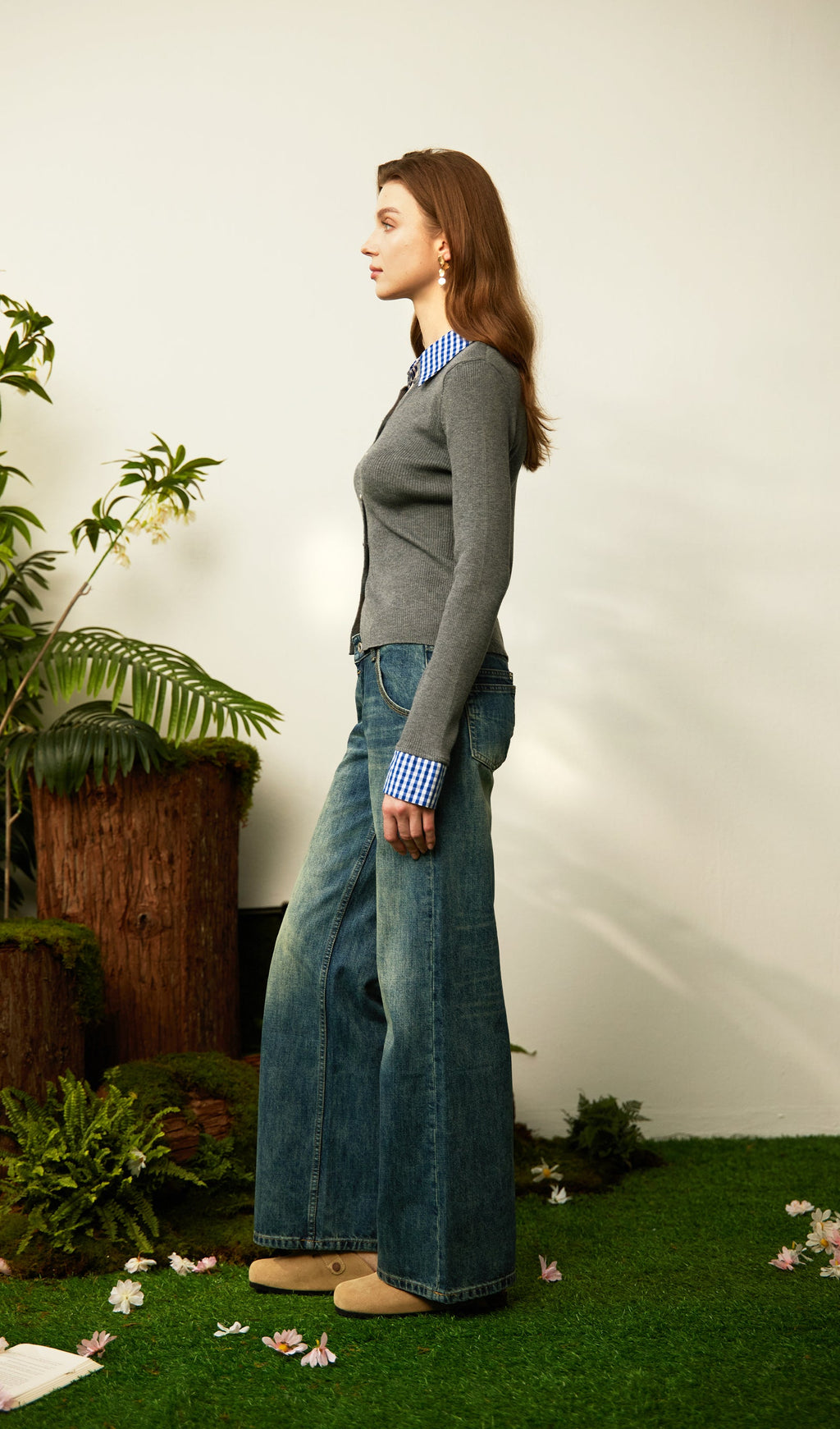 Lapel Button Knit Top