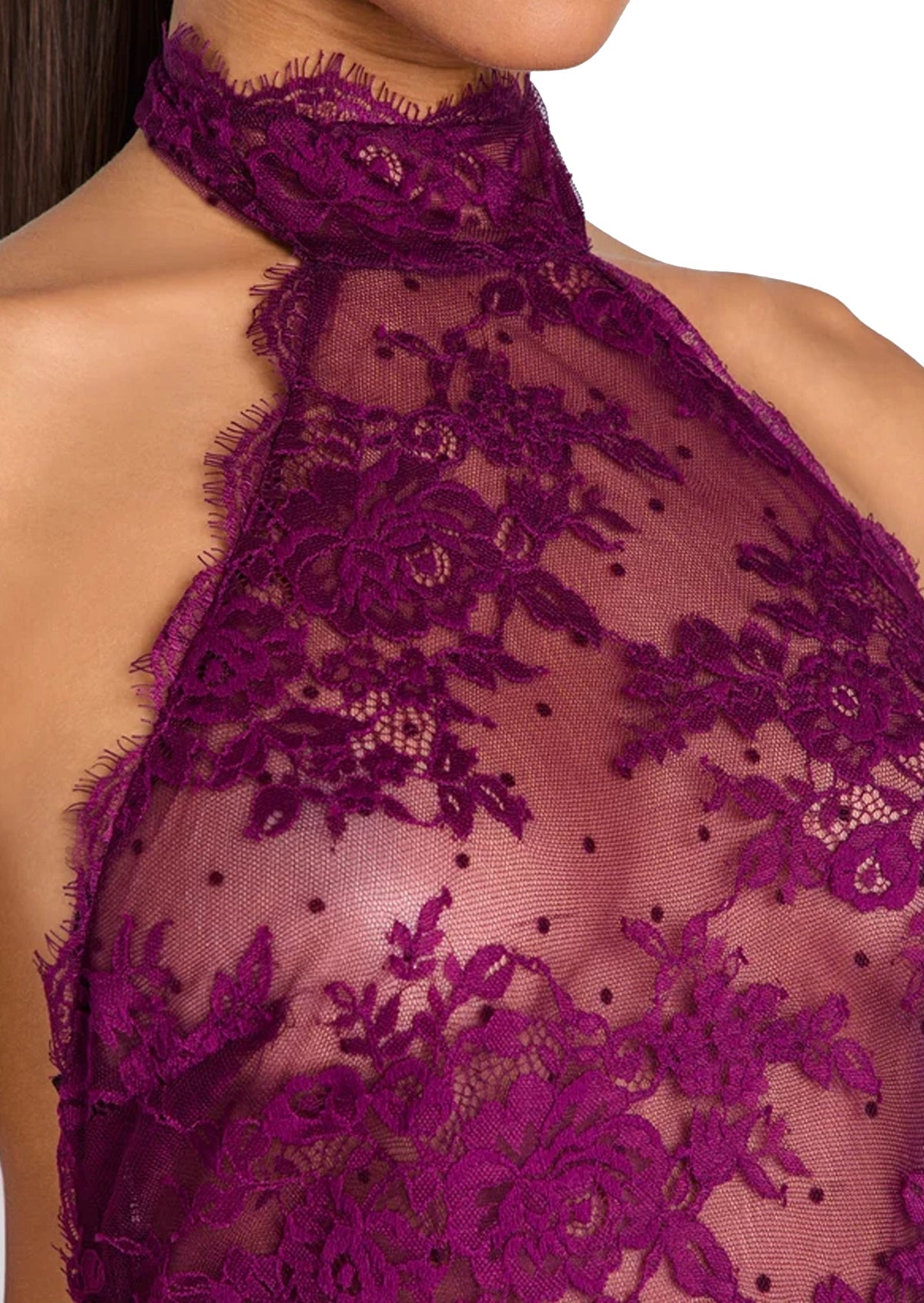 Habib Halter Neck Lace Maxi Dress