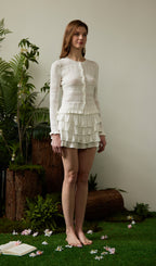 Solid Ruffle Mini Skirt