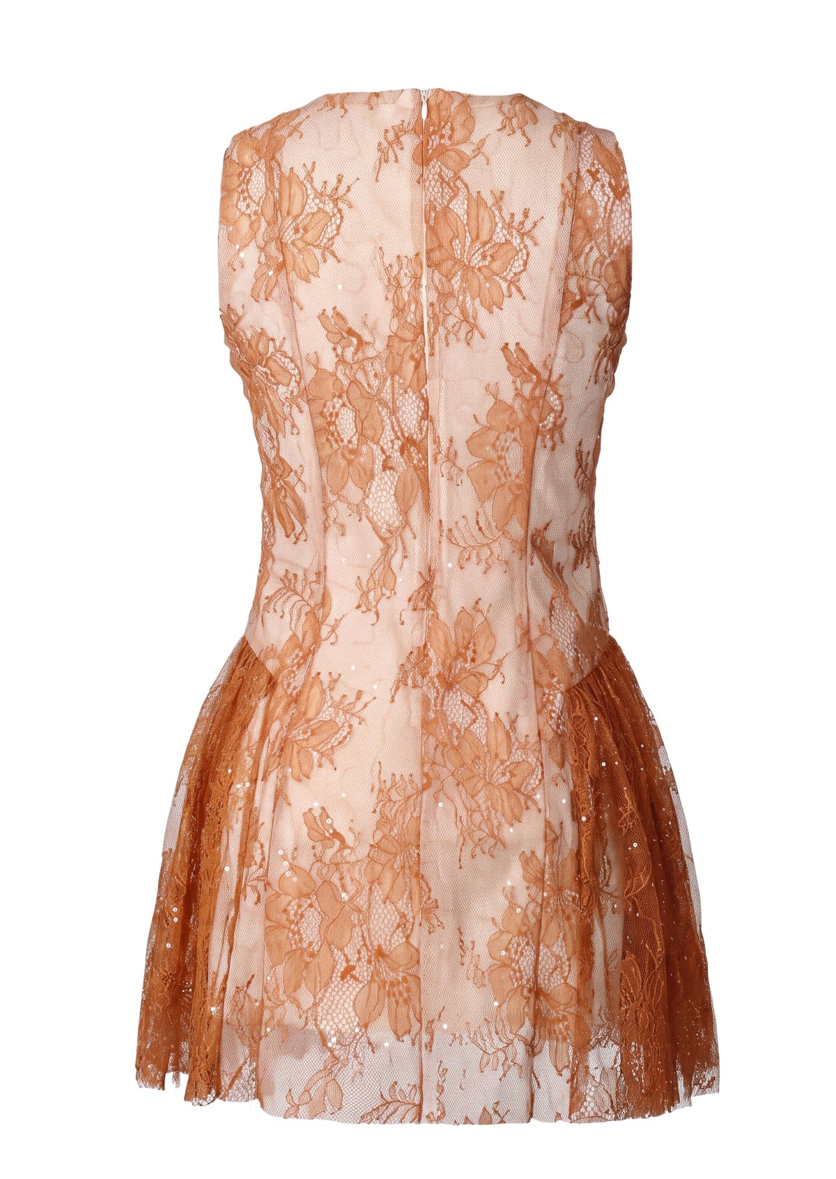 Jesiah Sleeveless Round Neck Lace Mini Dress
