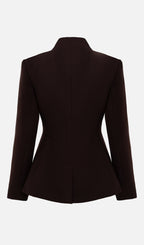 Fitted Jacket With High Collar & Maxi Pants