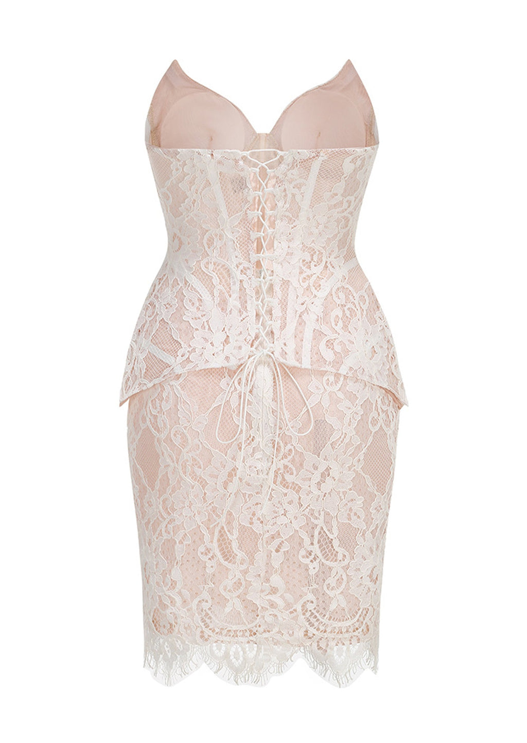 Paley Strapless Lace  Top &  Mini Skirt Set